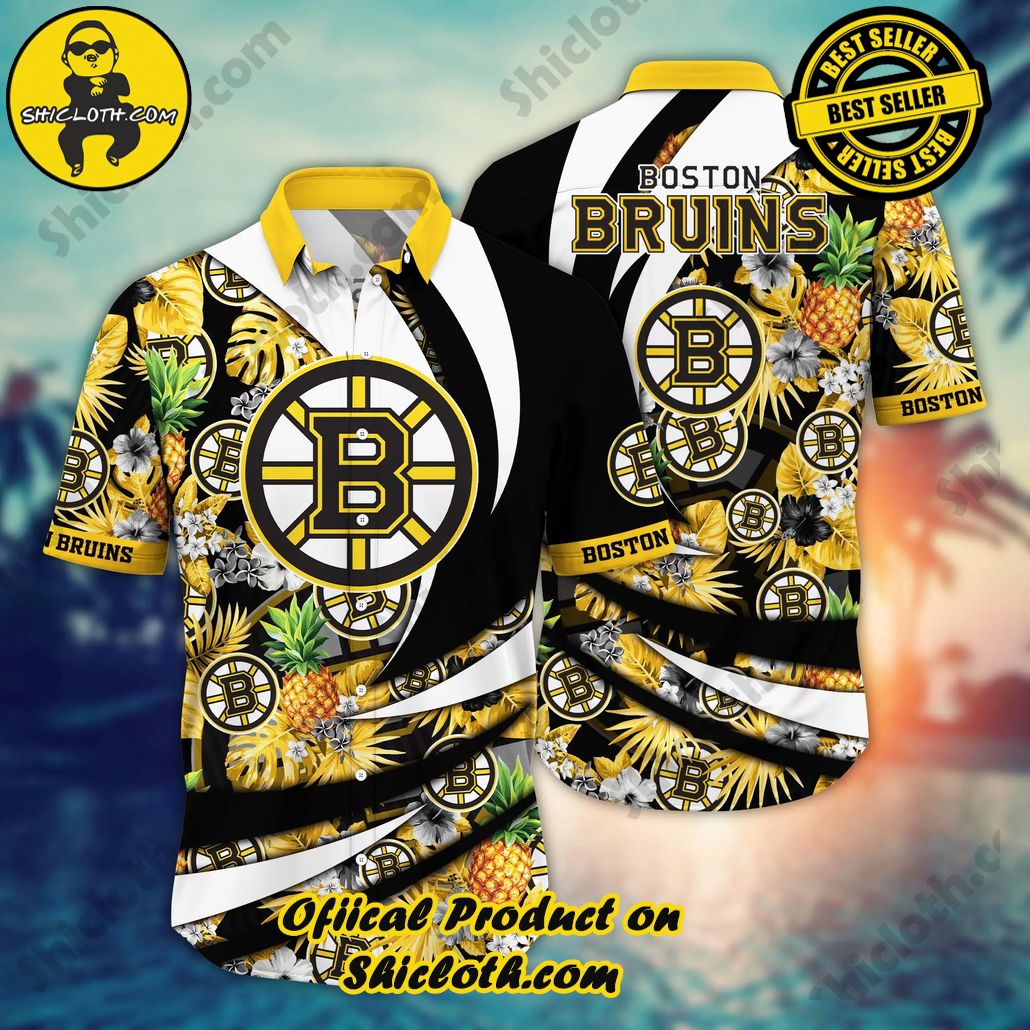 Boston Bruins NHL Hawaiian Shirt Straw Hats Aloha Shirt