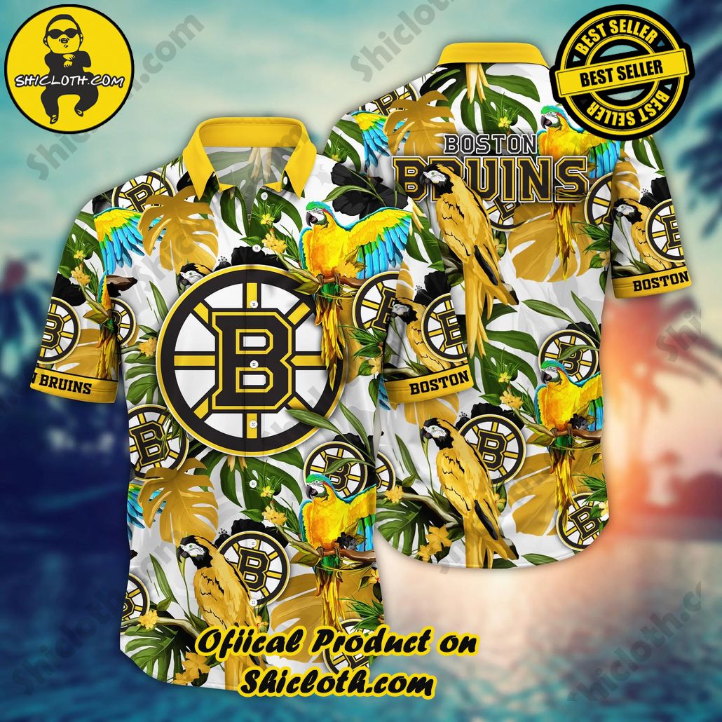 Boston Bruins NHL Hawaiian Shirt Straw Hatstime Aloha Shirt