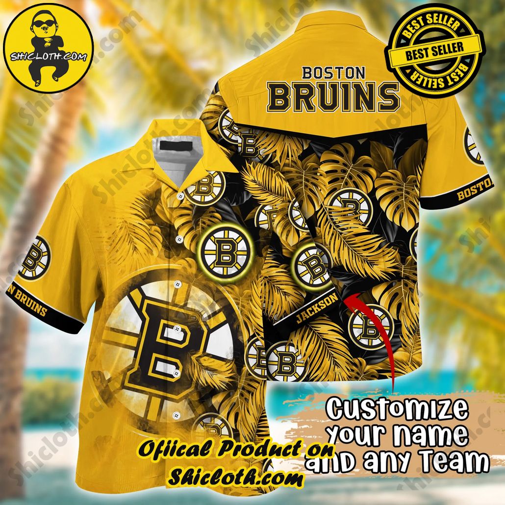 Boston Bruins NHL Summer Hawaii Shirt And Tshirt Custom Aloha Shirt