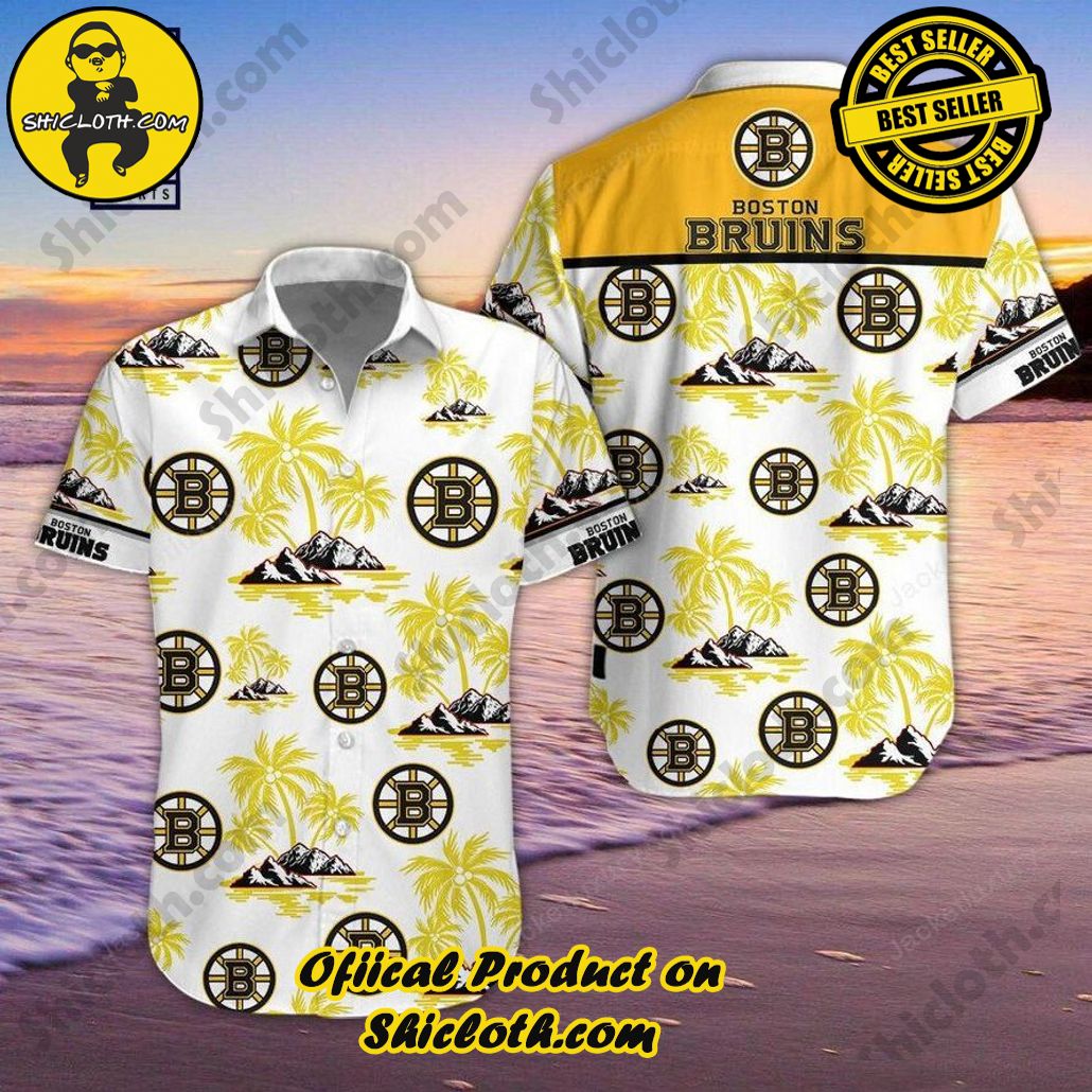 Boston Bruins Themed Hawaiian Shirt with Shorts Set