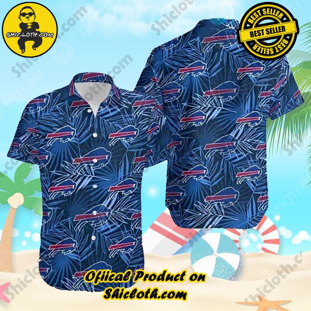 Buffalo Bills Hawaiian Shirt Blue Tropical Leaves All Over Print Buffalo Bills Hawaiian Shirt Blue Tropical Leaves All Over Print