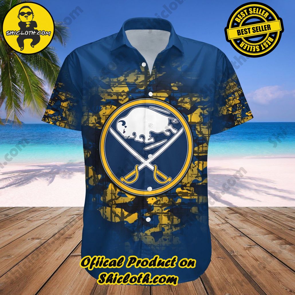 Buffalo Sabres Hawaii Shirt Camouflage Vintage NHL