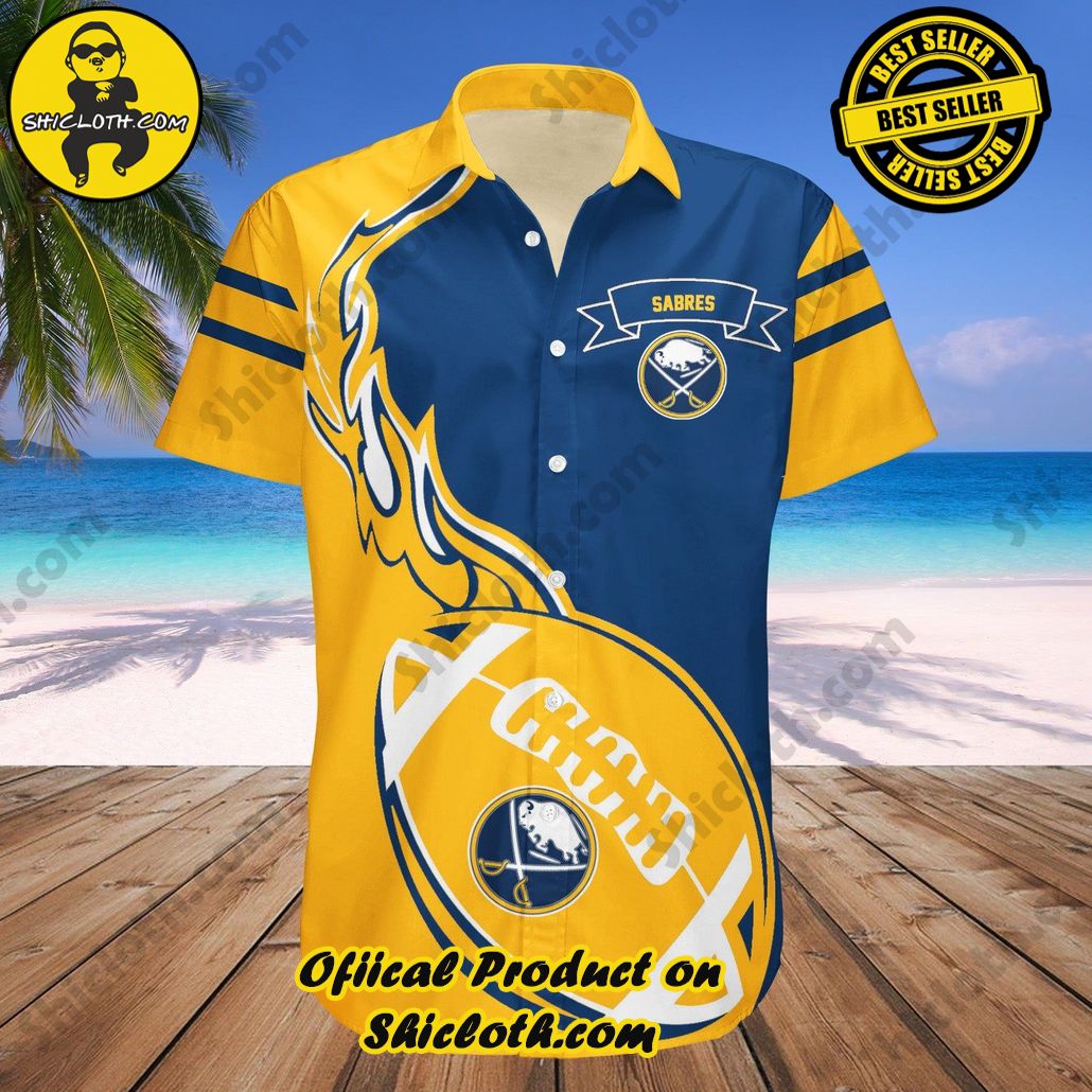 Buffalo Sabres Hawaii Shirt Flame Ball NHL