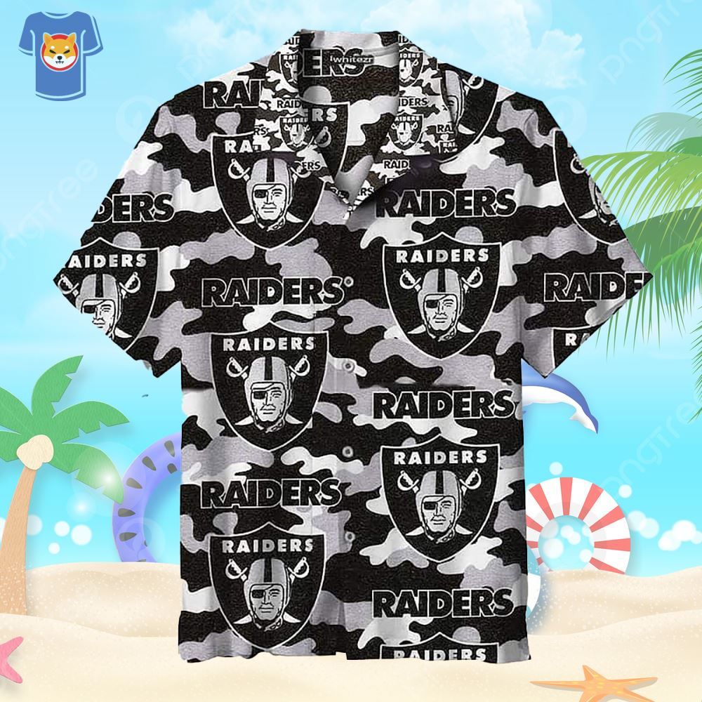 Camo Pattern NFL Las Vegas Raiders Hawaiian Shirt Football Gift For Men