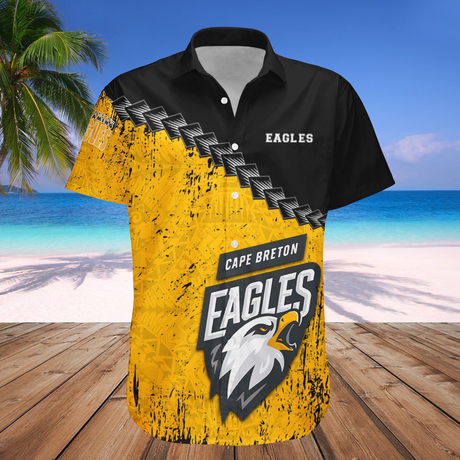 Cape Breton Eagles Hawaii Shirt Grunge Polynesian Tattoo – Ca Hockey
