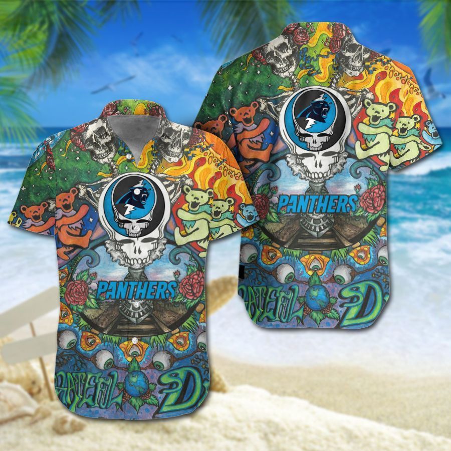 Carolina Panthers Grateful Dead Hawaiian Shirt and Short