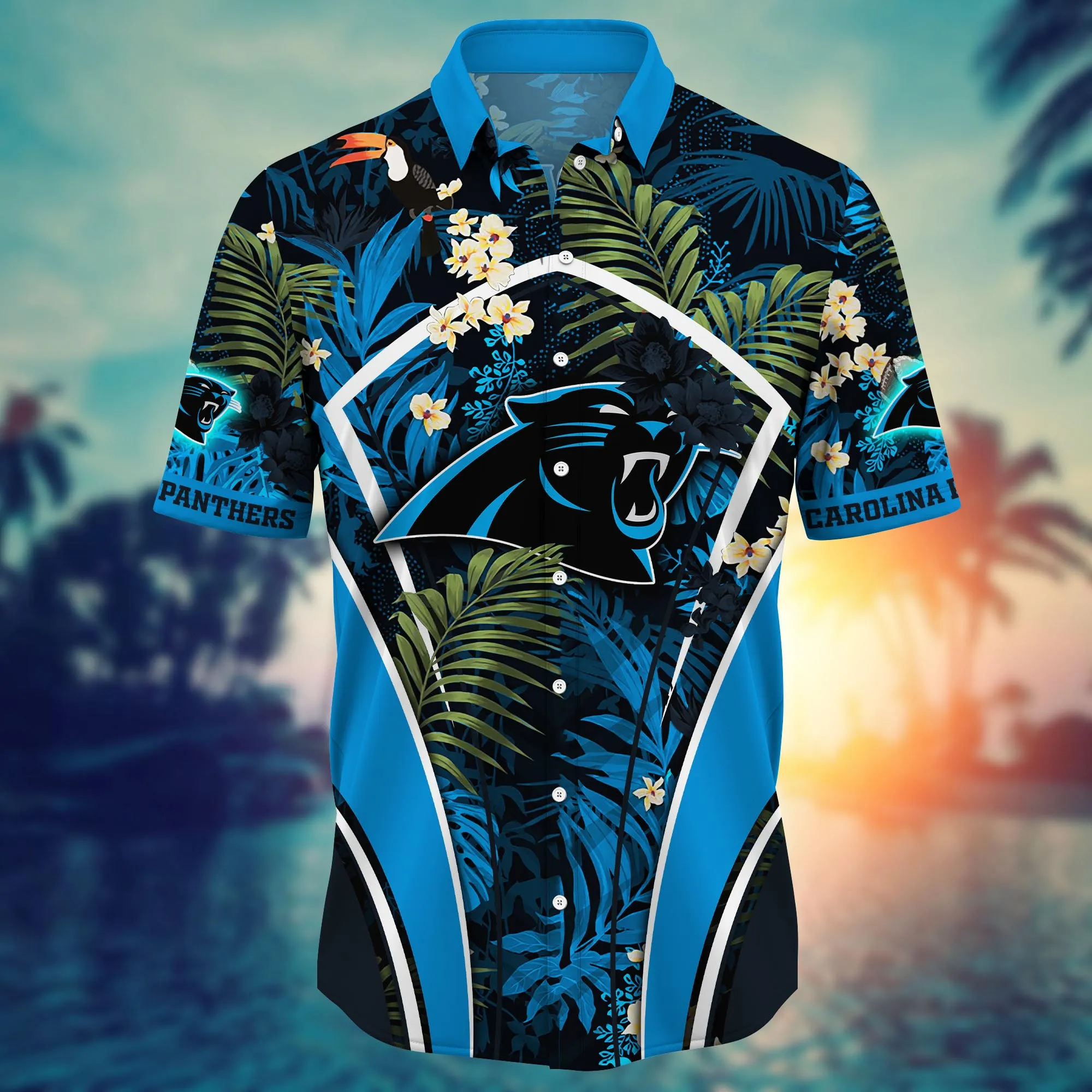 Carolina Panthers NFL Hawaiian Shirt Parasols Aloha Shirt