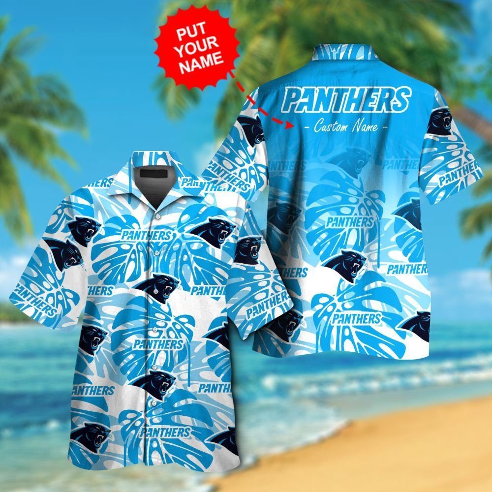 Carolina Panthers Short Sleeve Button Up Tropical Hawaiian Shirt VER016