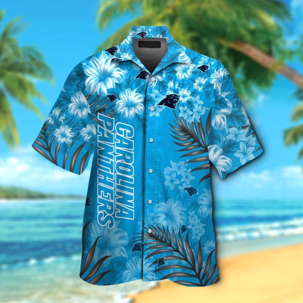Carolina Panthers Short Sleeve Button Up Tropical Hawaiian Shirt VER023