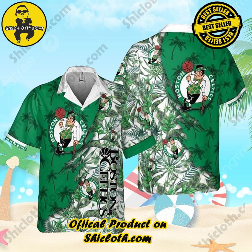 NBA Boston Celtics Tropical Flowers Hawaiian Shirt