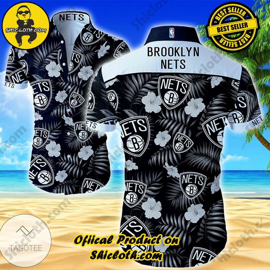 NBA Brooklyn Nets Tropical Flowers Trendy Hawaiian Shirt Aloha Shirt