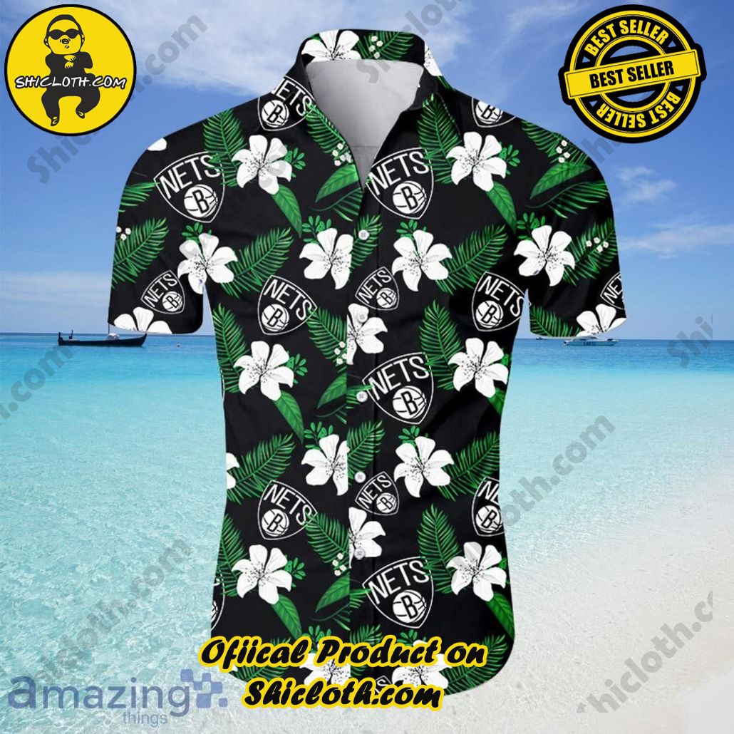 NBA Brooklyn Nets Tropical Flowers Trendy Hawaiian Shirt V2 Aloha Shirt