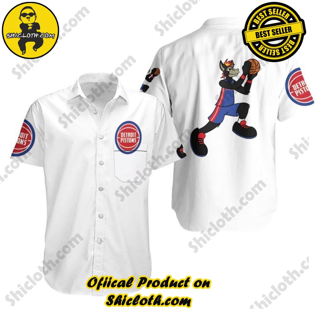 NBA Detroit Pistons Classic Mascot Logo Trendy Hawaiian Shirt Aloha Shirt