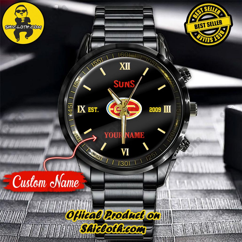 AFL Gold Coast Suns Custom Name Stainless Steel Watch