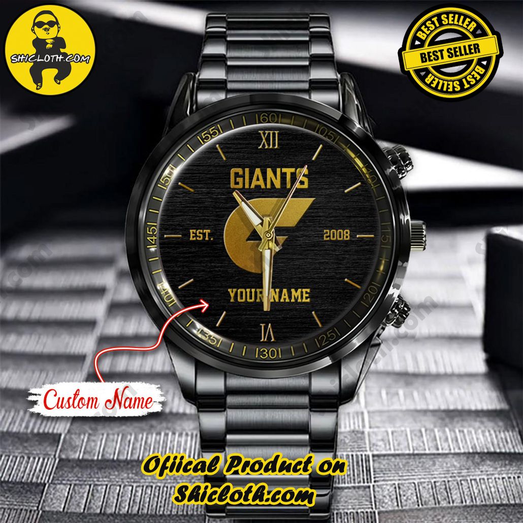 AFL Greater Western Sydney Giants Custom Name Stainless Steel Watch New Style
