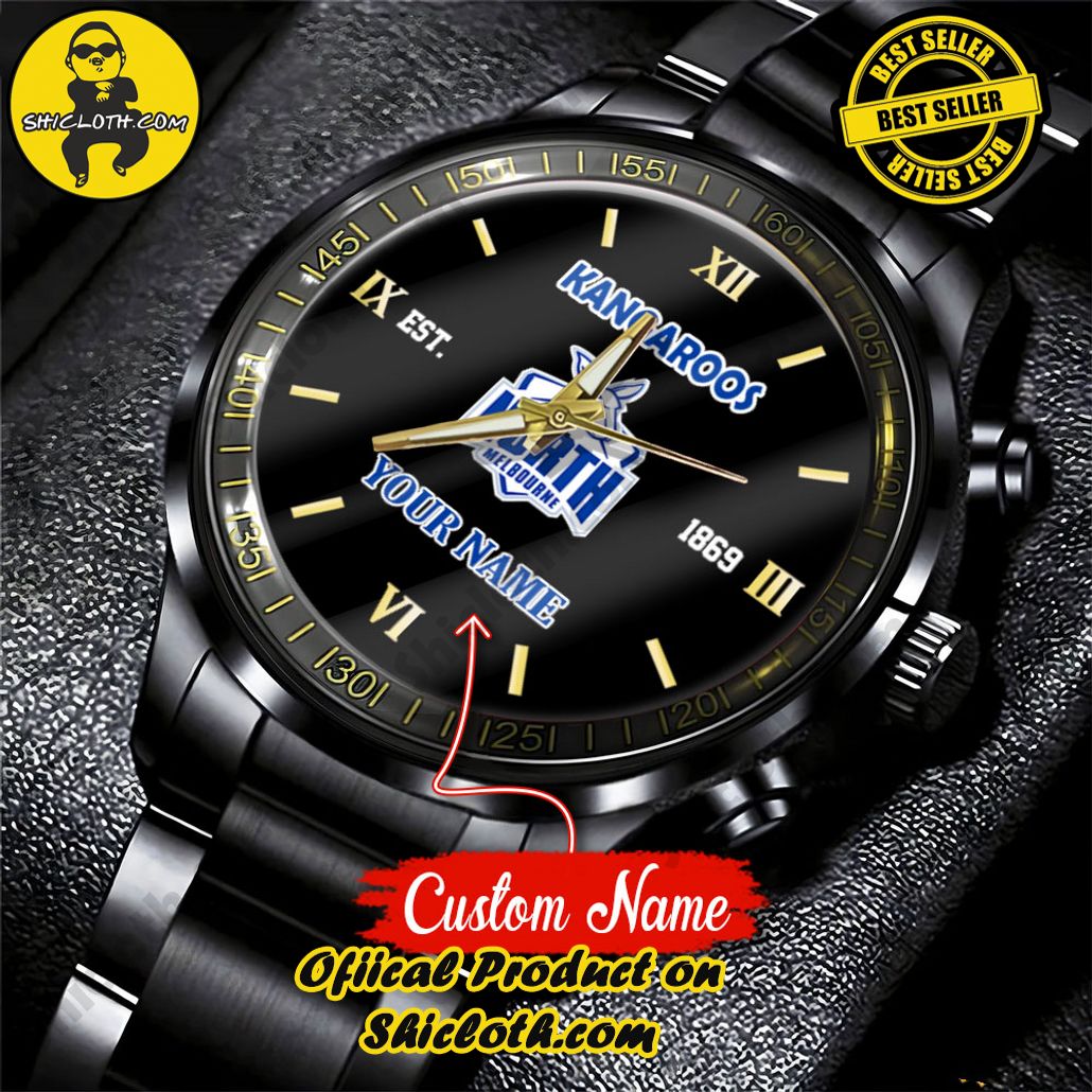 afl north melbourne kangaroos custom name stainless steel watch 3 MAnnG