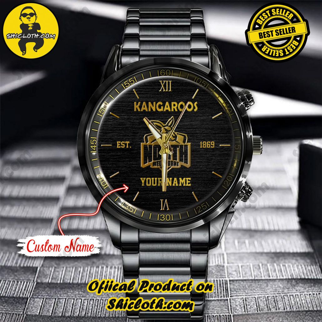 AFL North Melbourne Kangaroos Custom Name Stainless Steel Watch New Style