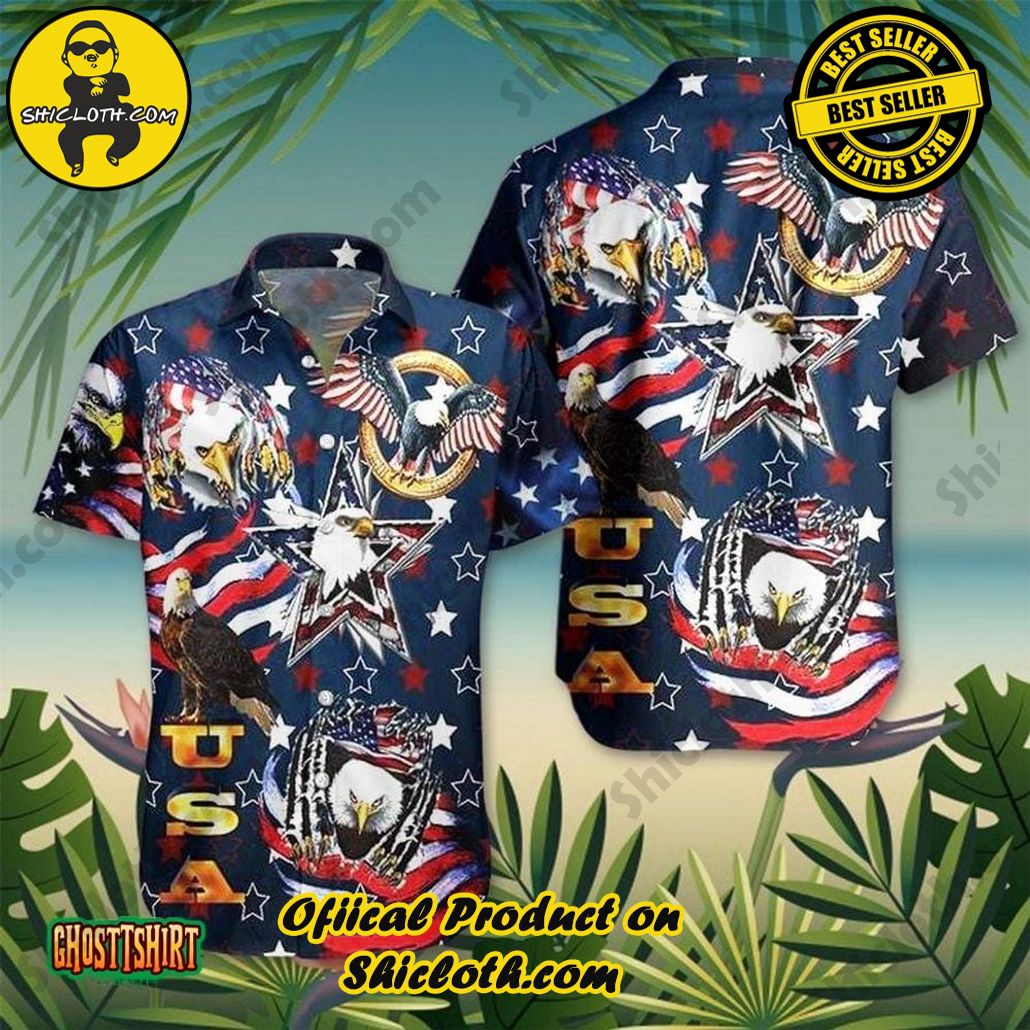 American Eagle Patriotic Aloha Hawaii Shirt For Men Women