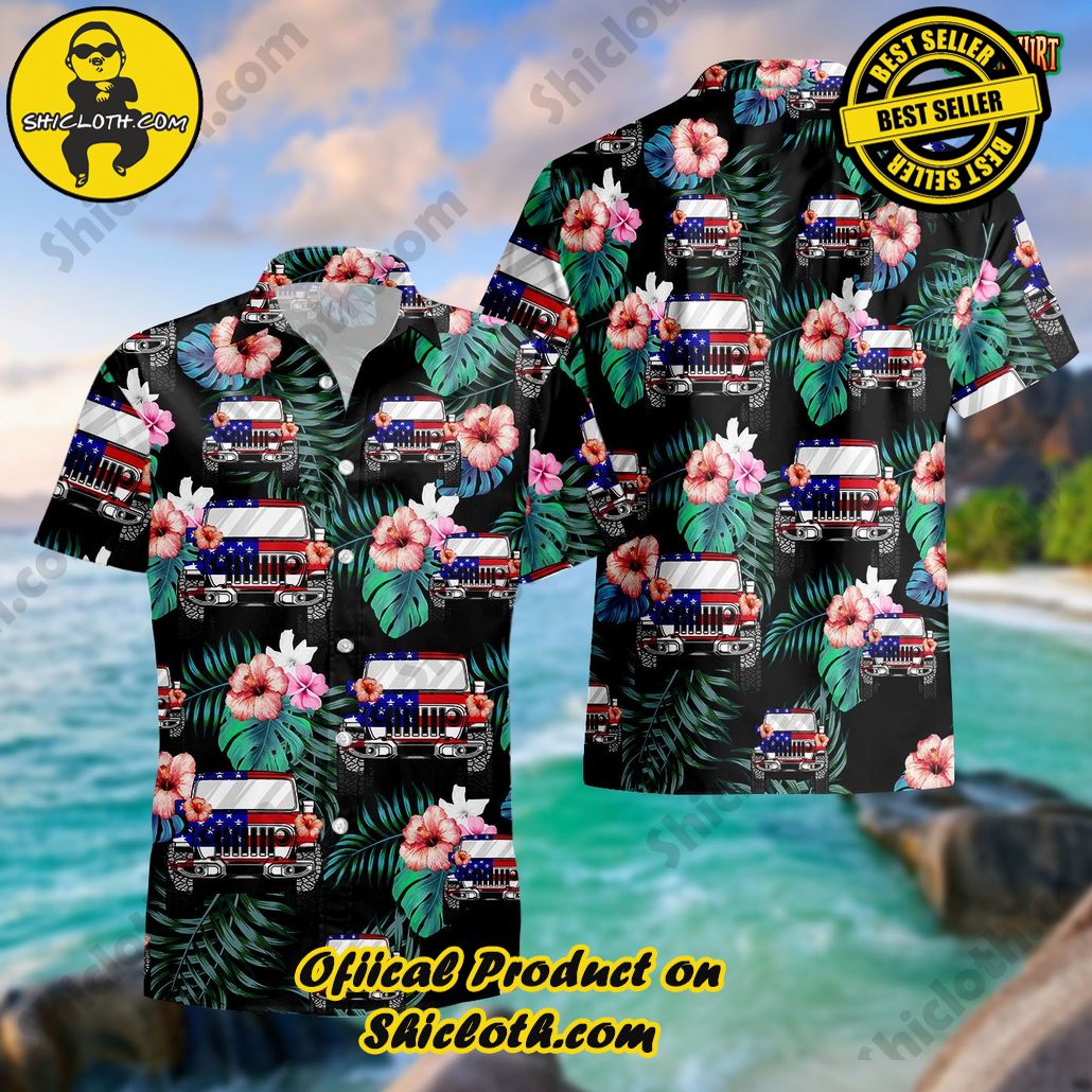 American Flag 4Th Of July Jeep Hawaiian Shirt