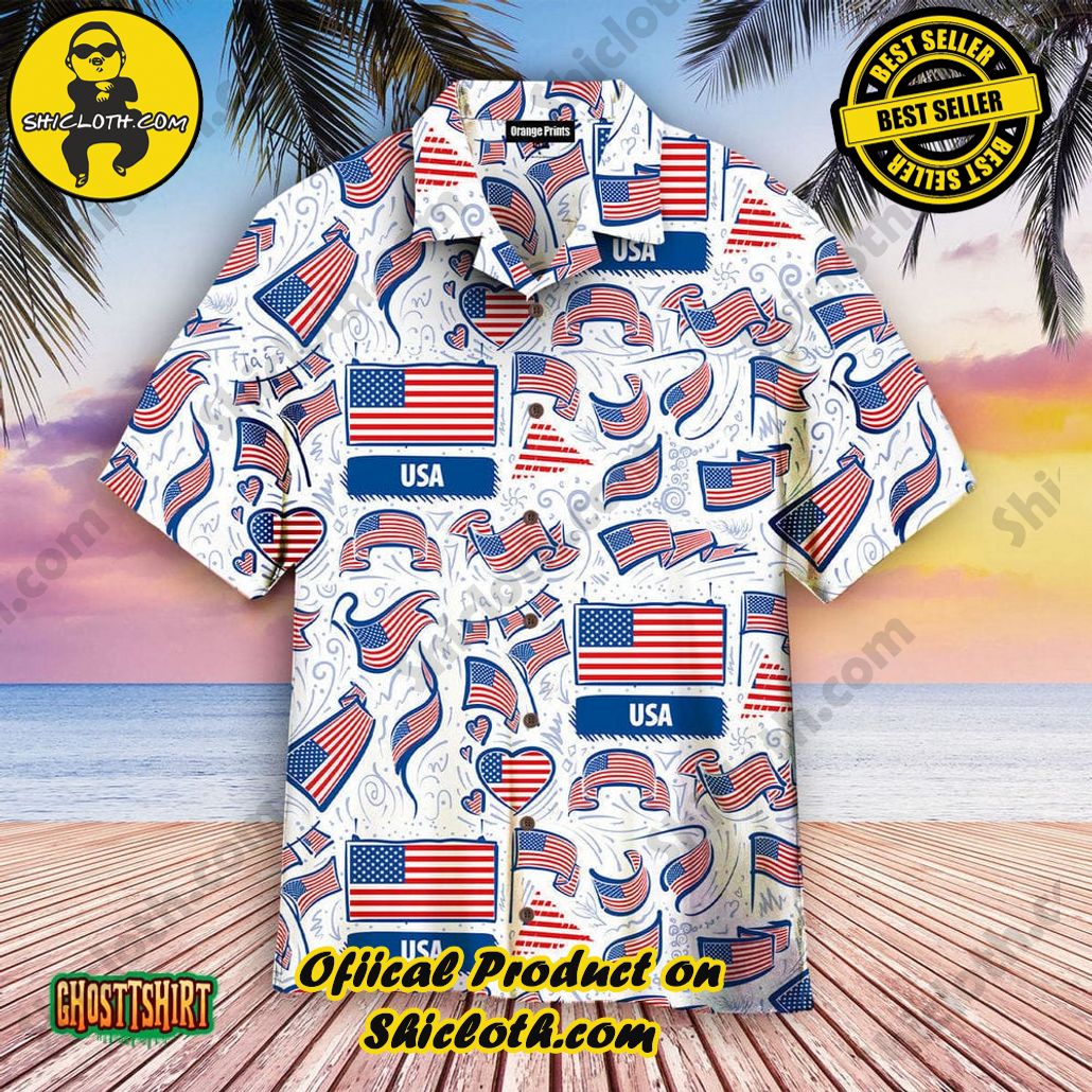 American Flag Aloha Hawaii Shirt For Men Women