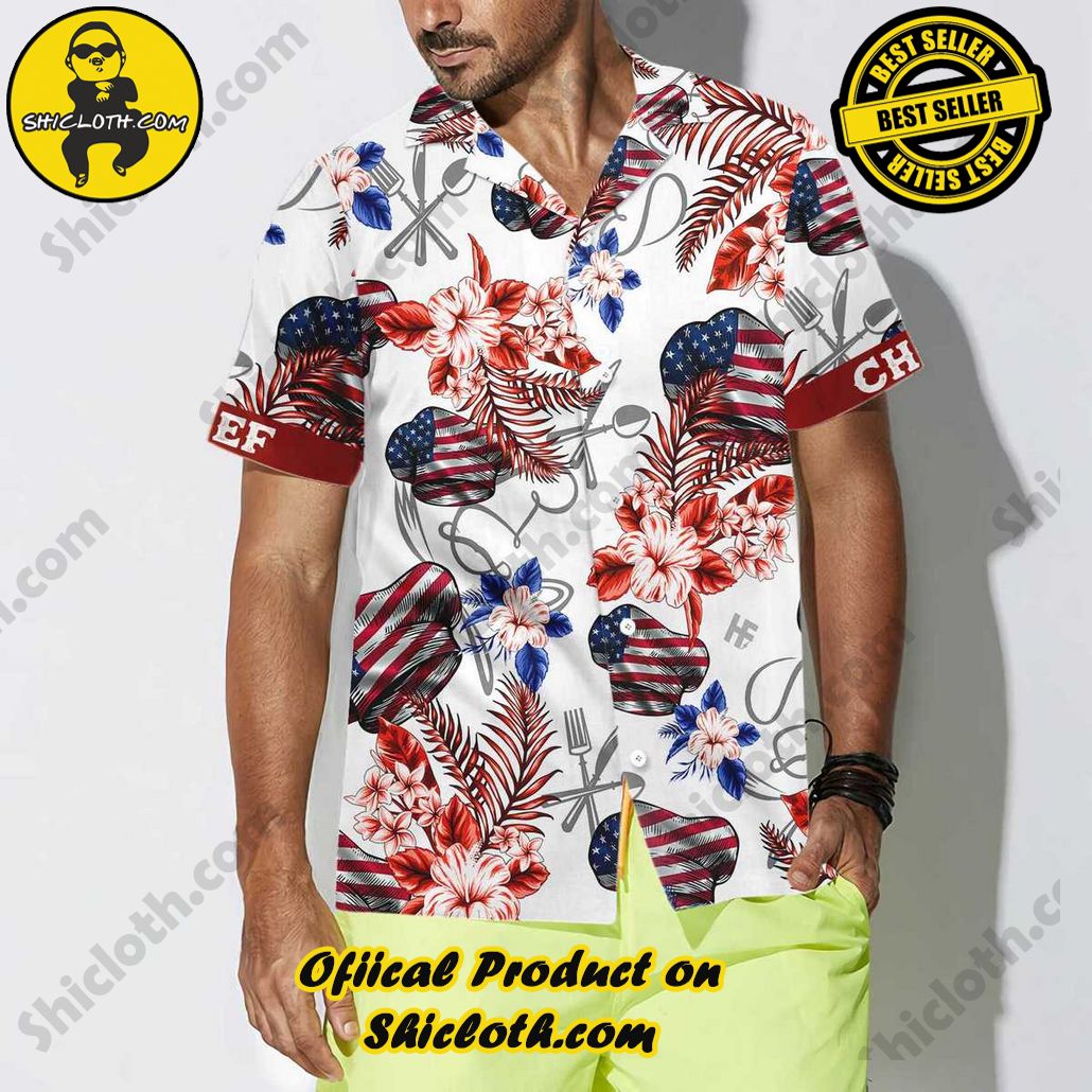 American Flag Chef Hawaiian Shirt