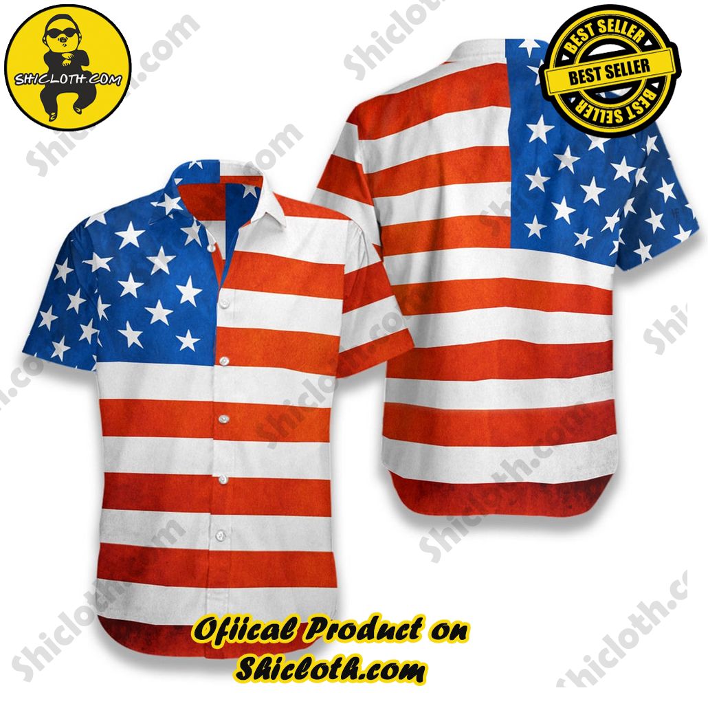 American Flag Hawaiian Shirt
