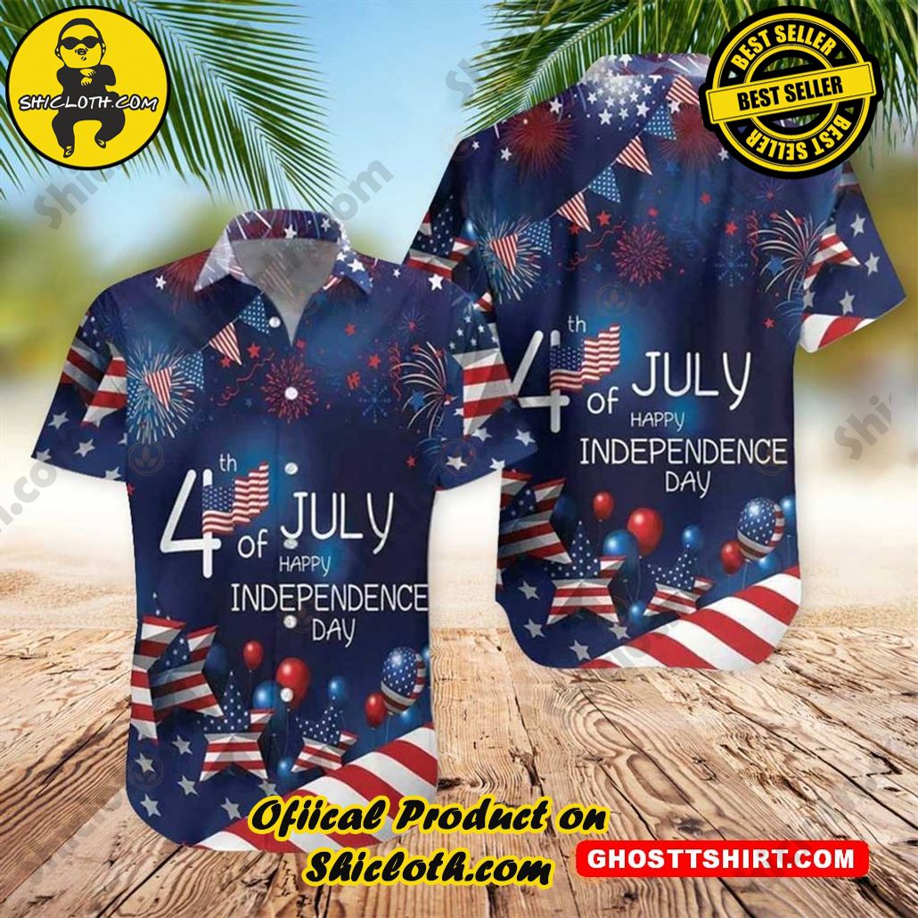 American Flag Hawaiian Shirt 4th Of July Watercolor Cool Hawaiian Shirts