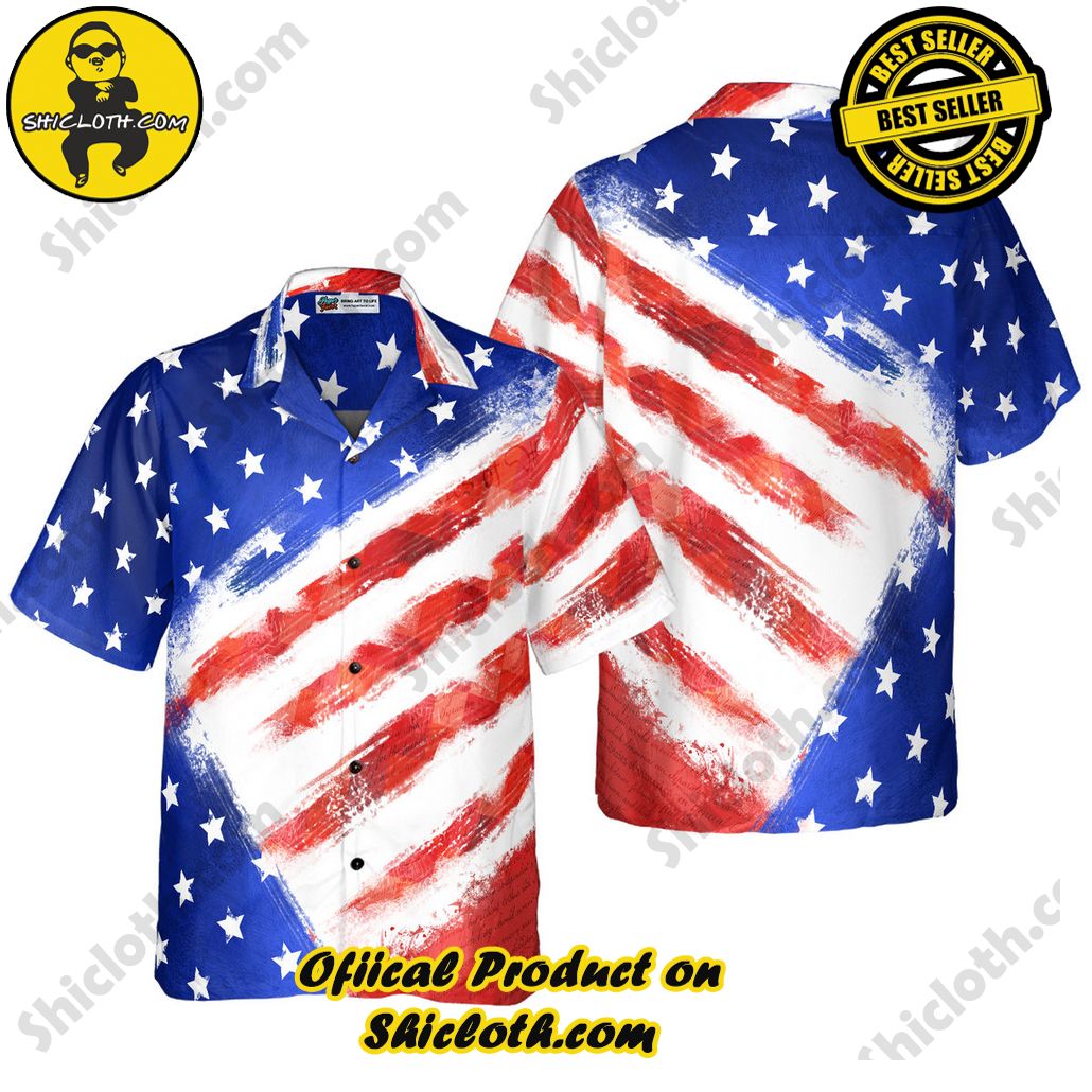 American Flag Hawaiin Shirt For Men