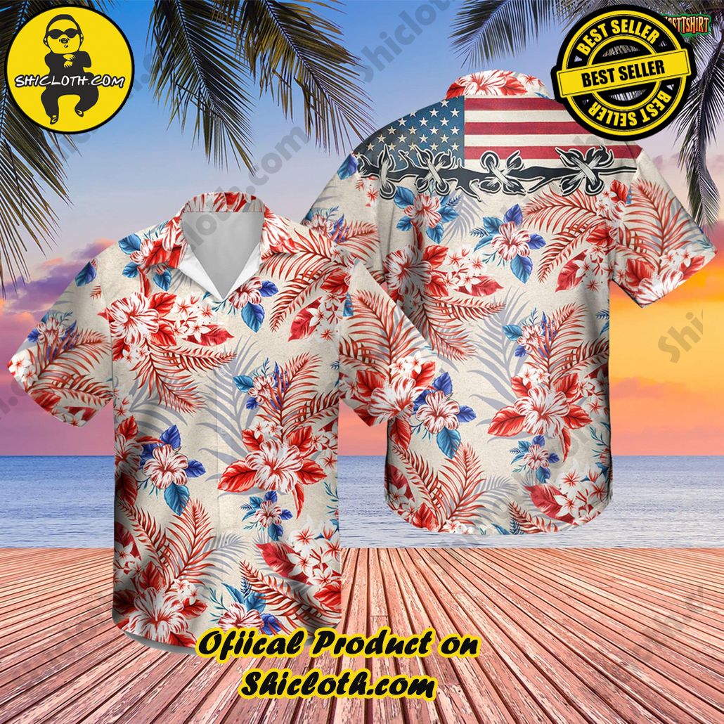 American Flag Patriotic Hawaiian Shirt