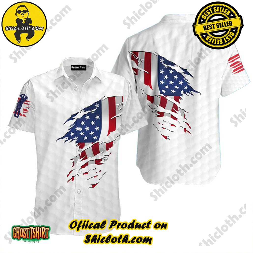 American Golf White Aloha Hawaiian Shirt