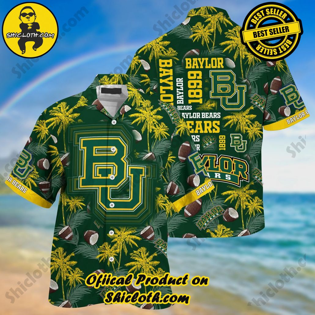 Baylor Bears College Theme on Aloha Hawaiian Shirt