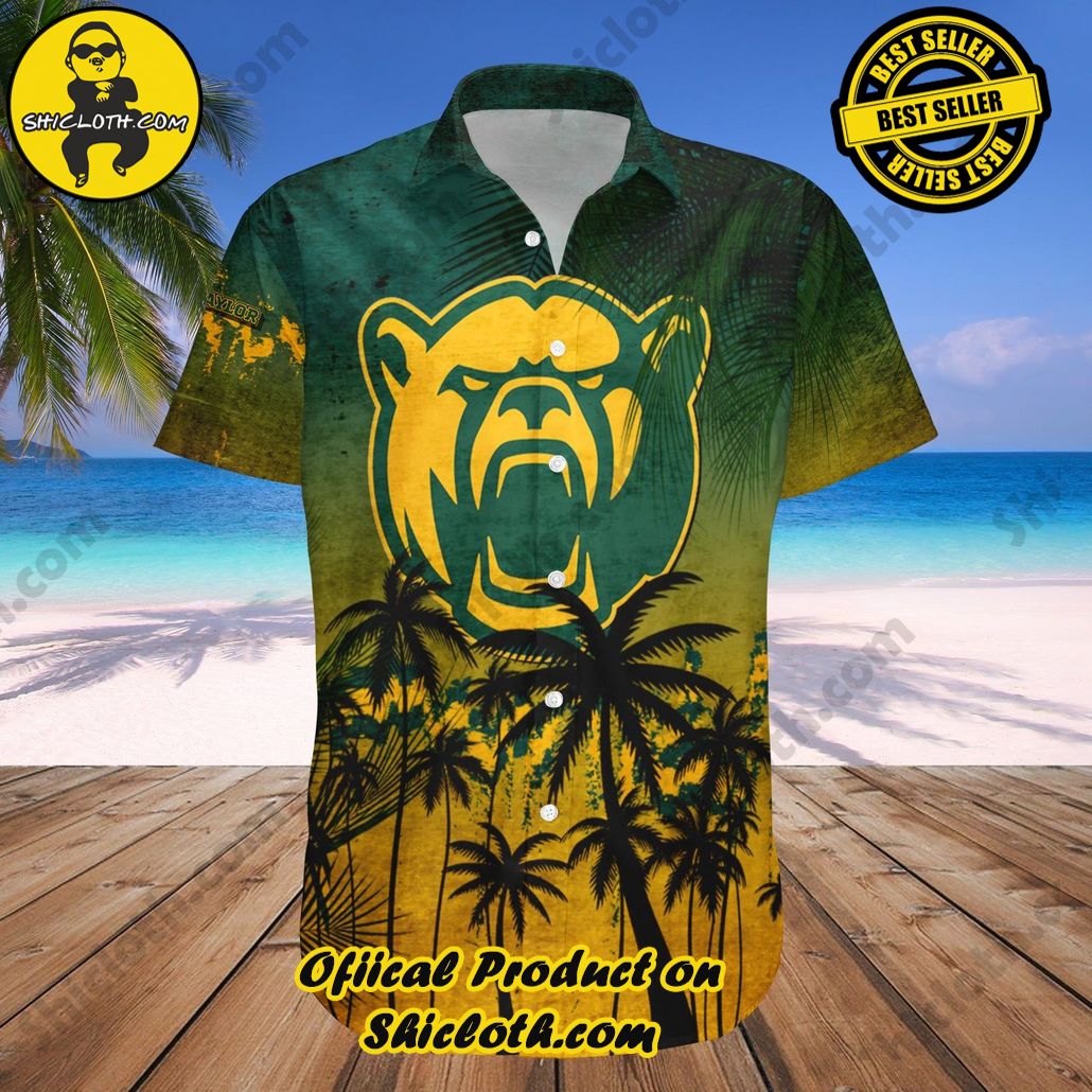 Baylor Bears Hawaii Shirt Coconut Tree Tropical Grunge NCAA