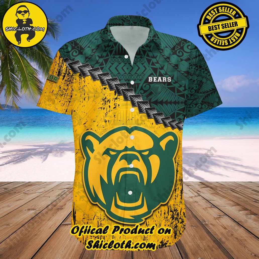 Baylor Bears Hawaii Shirt Grunge Polynesian Tattoo NCAA