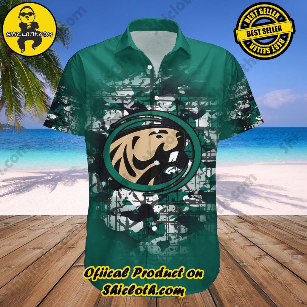 Bemidji State Beavers Hawaii Shirt Camouflage Vintage NCAA