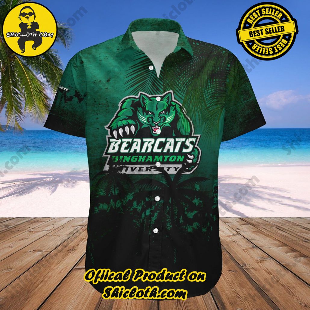 Binghamton Bearcats Hawaii Shirt Coconut Tree Tropical Grunge NCAA