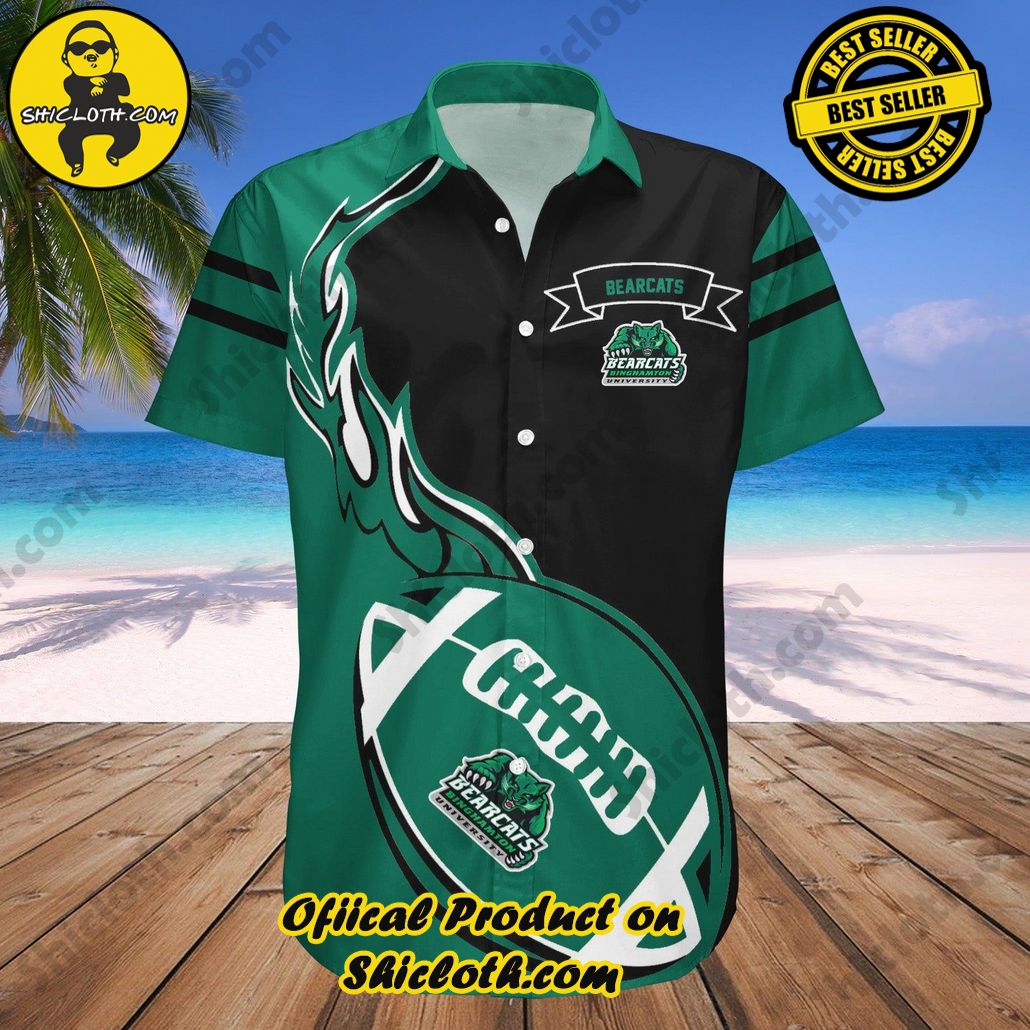 Binghamton Bearcats Hawaii Shirt Flame Ball NCAA