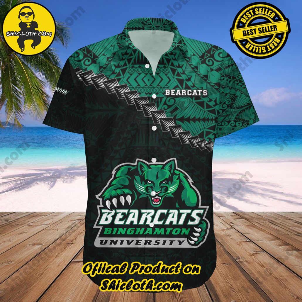 Binghamton Bearcats Hawaii Shirt Grunge Polynesian Tattoo NCAA