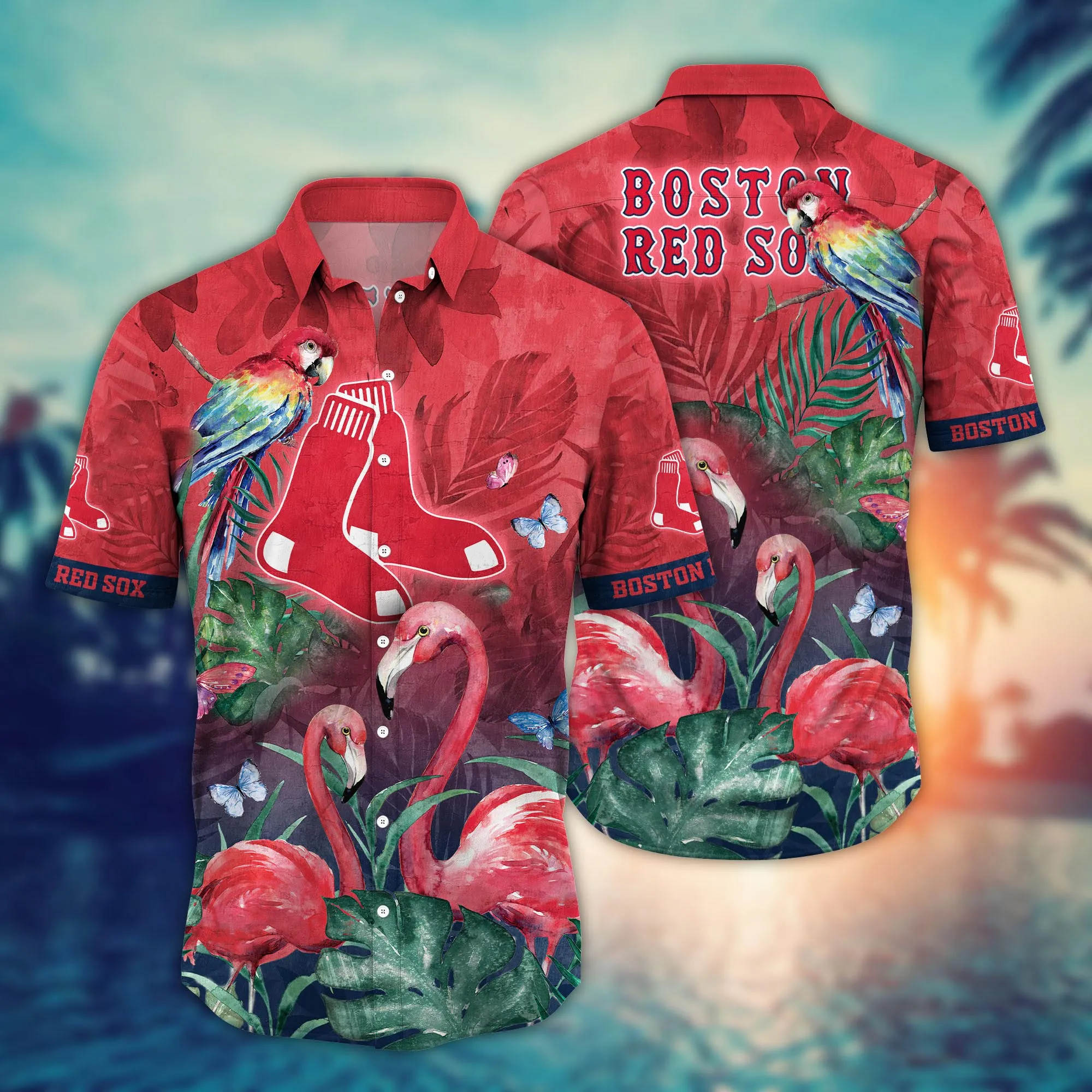 Boston Red Sox MLB Hawaiian Shirt Hiking Aloha Shirt