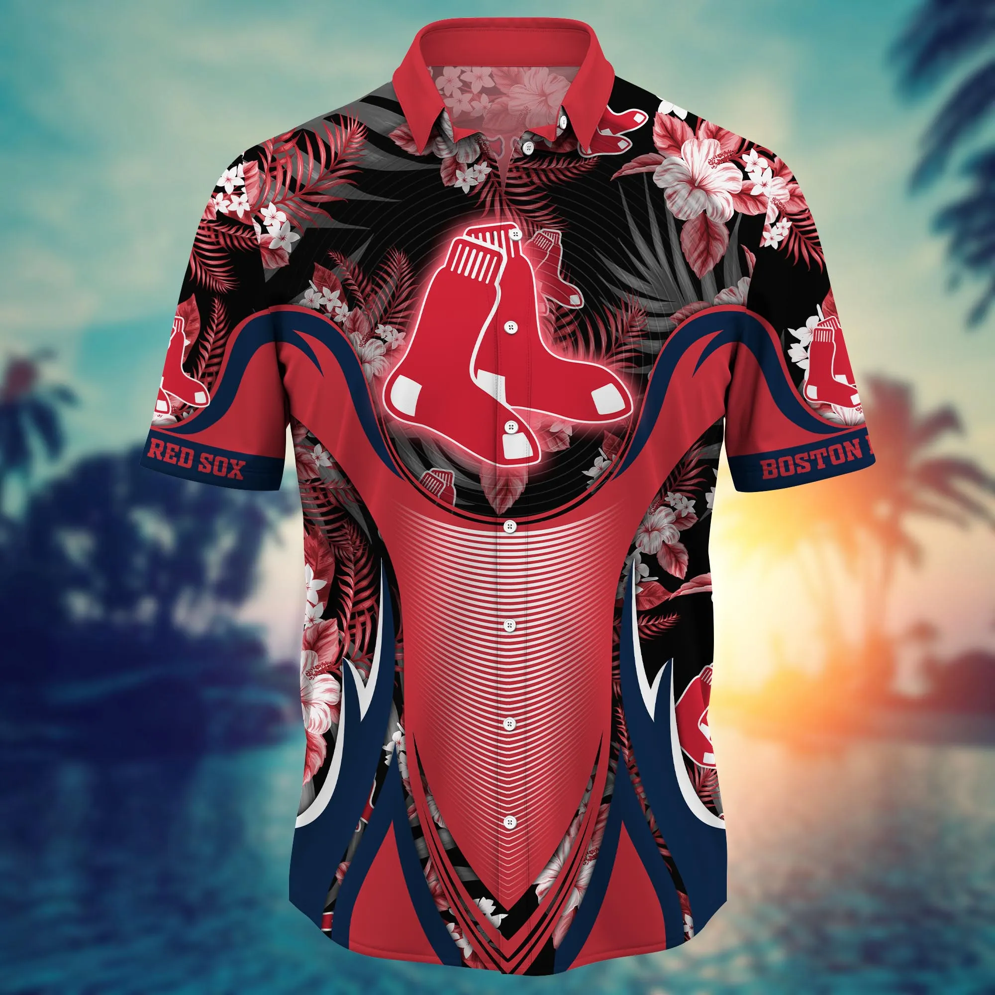 Boston Red Sox MLB Hawaiian Shirt Tanning Aloha Shirt Boston Red Sox MLB Hawaiian Shirt Tanning Aloha Shirt