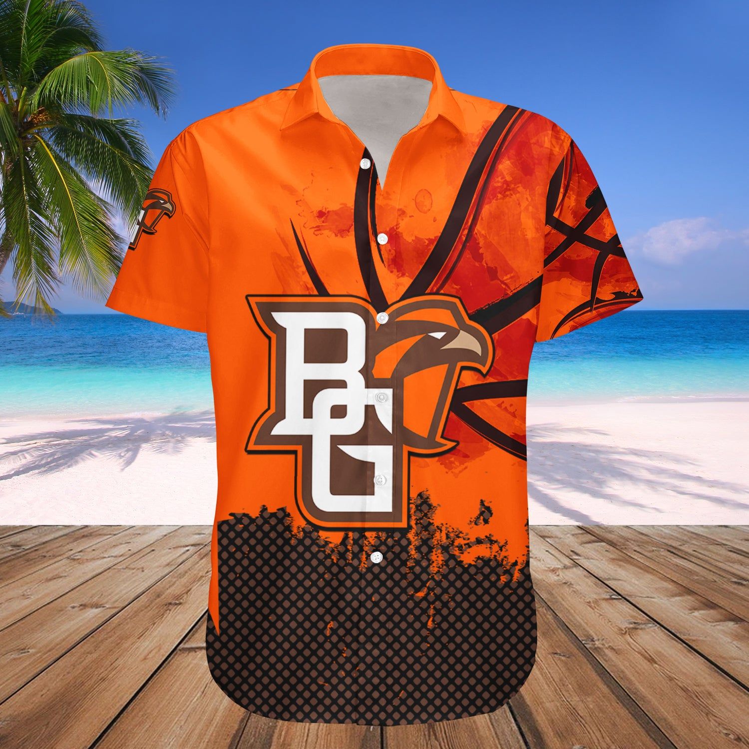 Bowling Green Falcons Hawaii Shirt Basketball Net Grunge Pattern NCAA