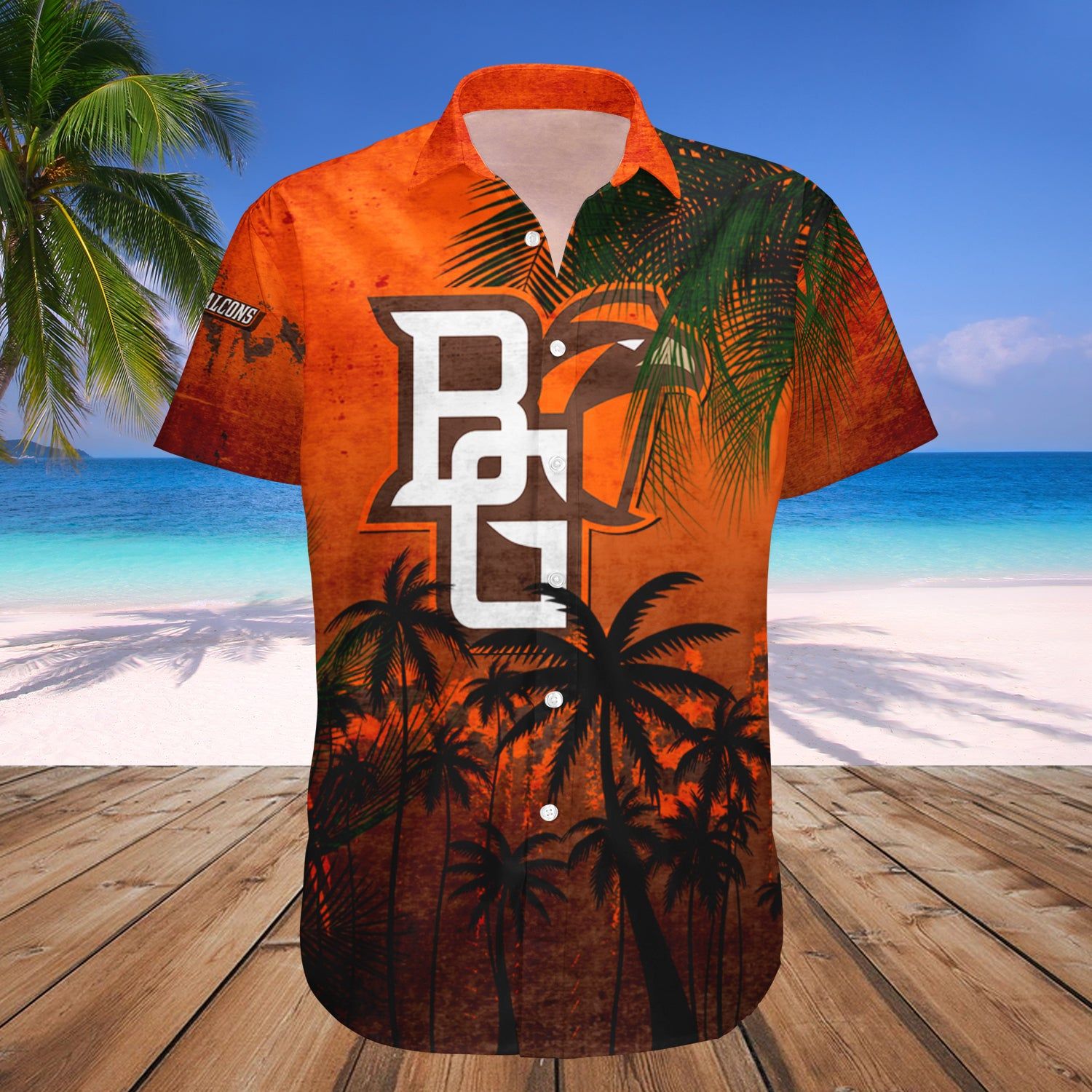Bowling Green Falcons Hawaii Shirt Coconut Tree Tropical Grunge NCAA