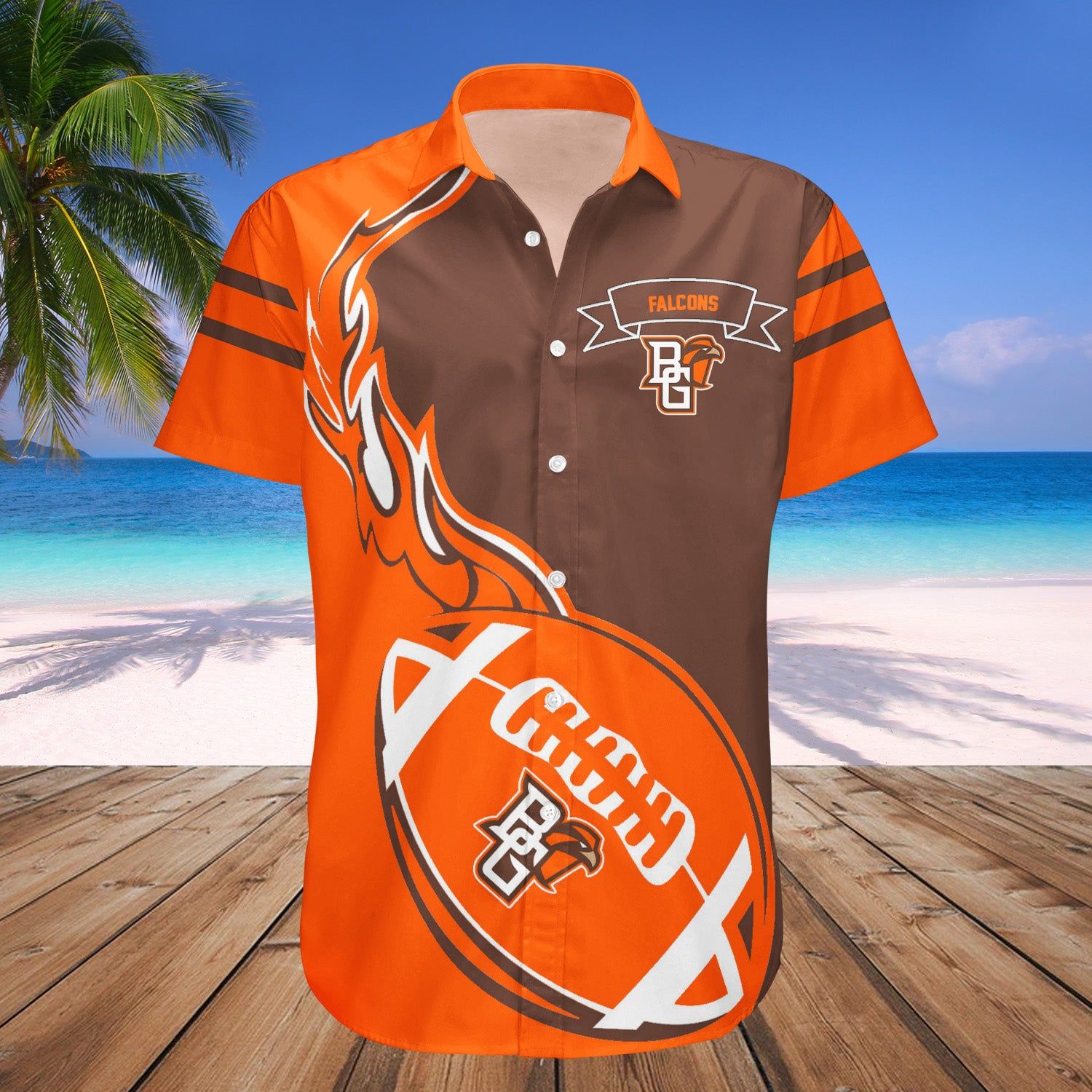 Bowling Green Falcons Hawaii Shirt Flame Ball NCAA
