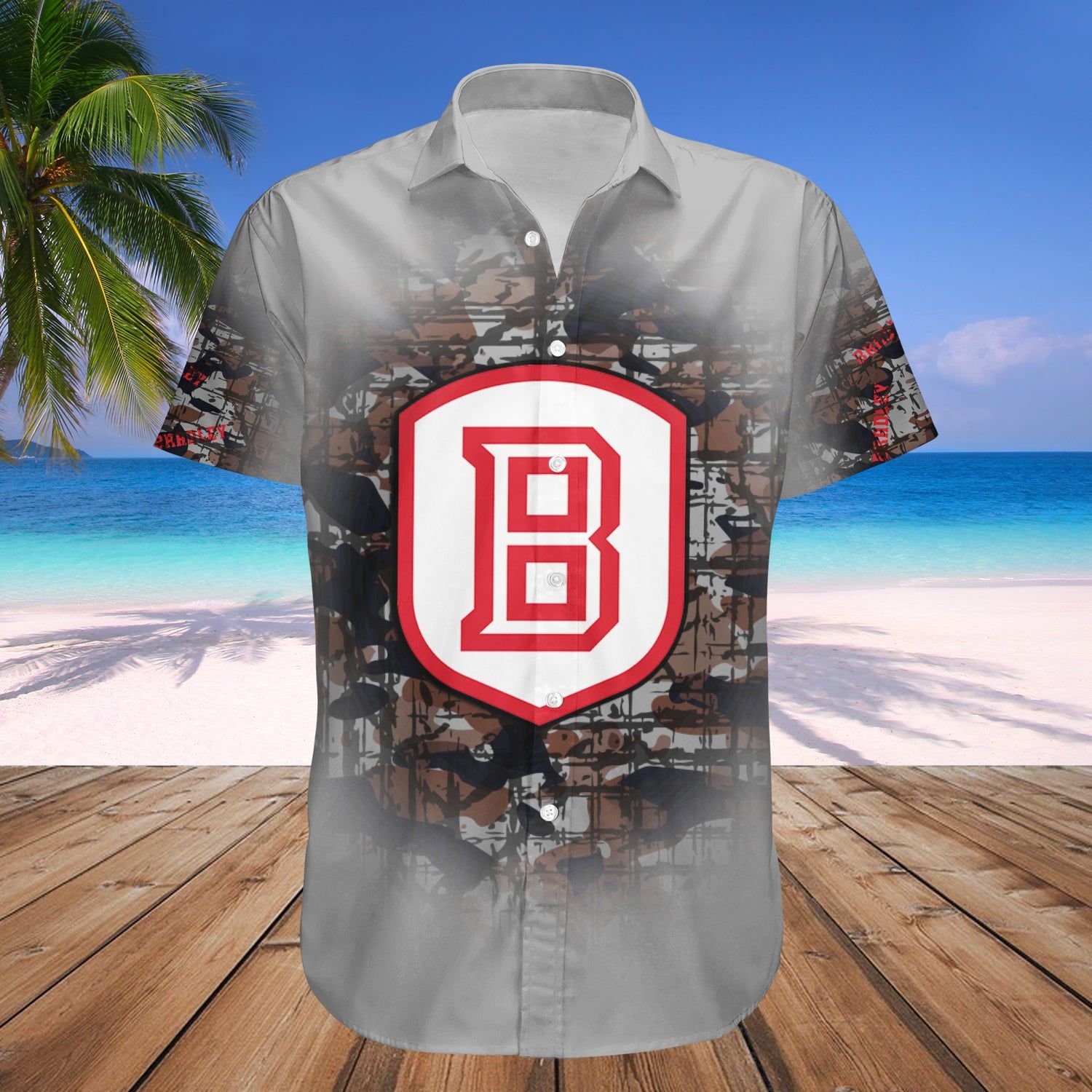 Bradley Braves Hawaii Shirt Camouflage Vintage NCAA