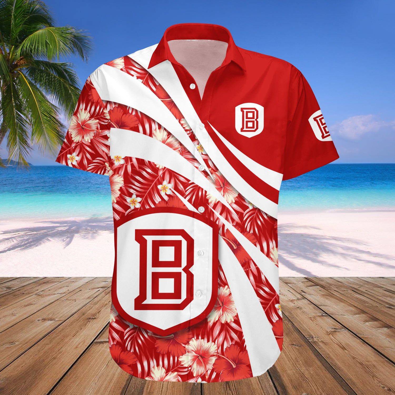 Bradley Braves Hawaii Shirt Hibiscus Sport Style NCAA