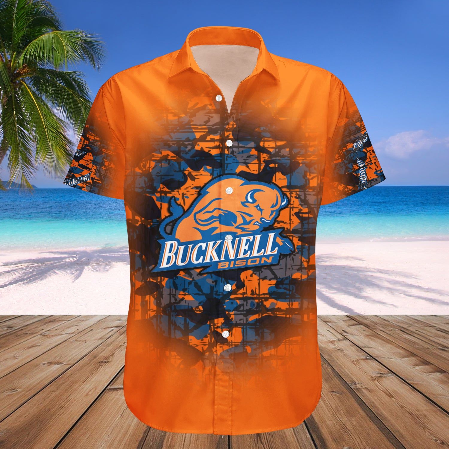 Bucknell Bison Hawaii Shirt Camouflage Vintage NCAA