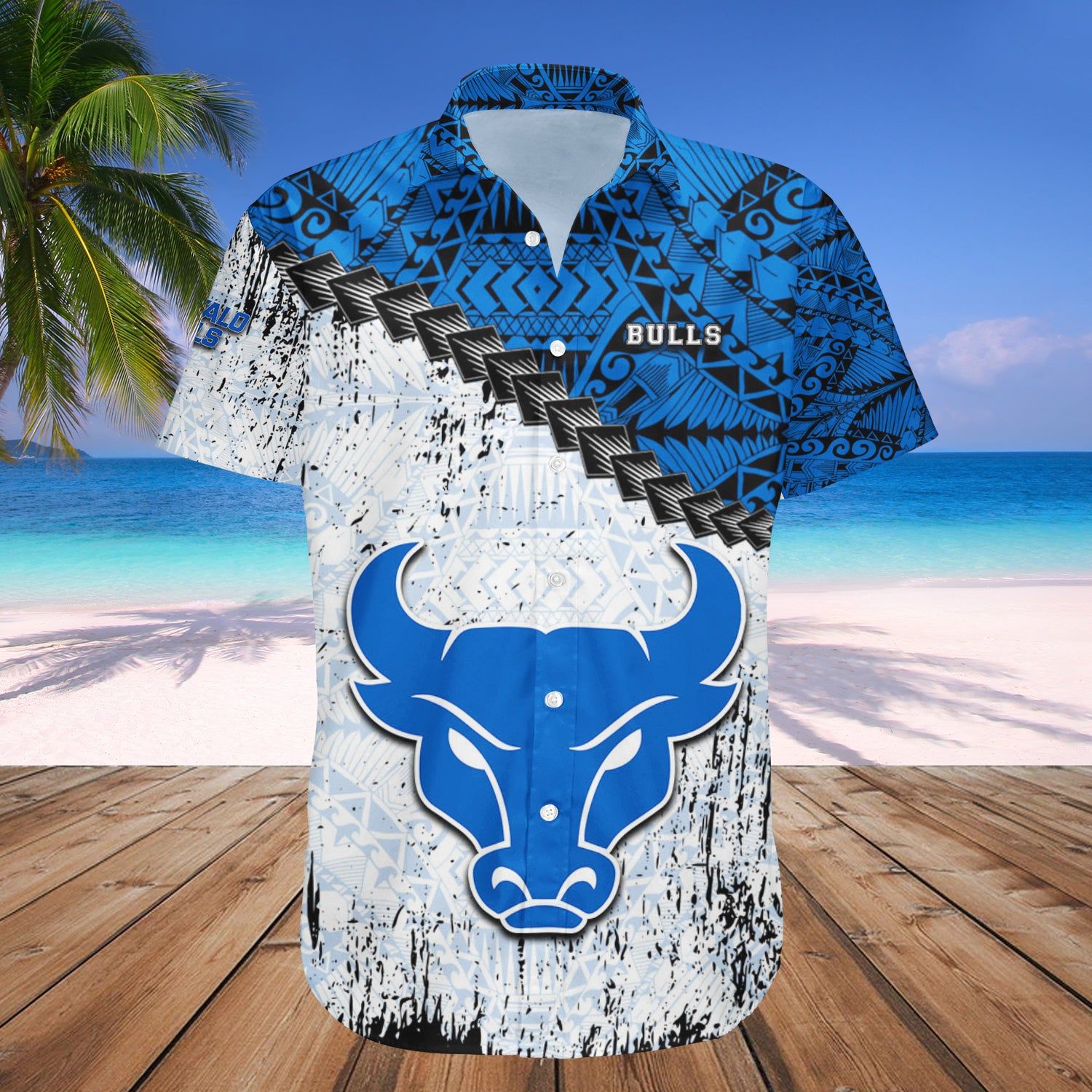 Buffalo Bulls Hawaii Shirt Grunge Polynesian Tattoo NCAA