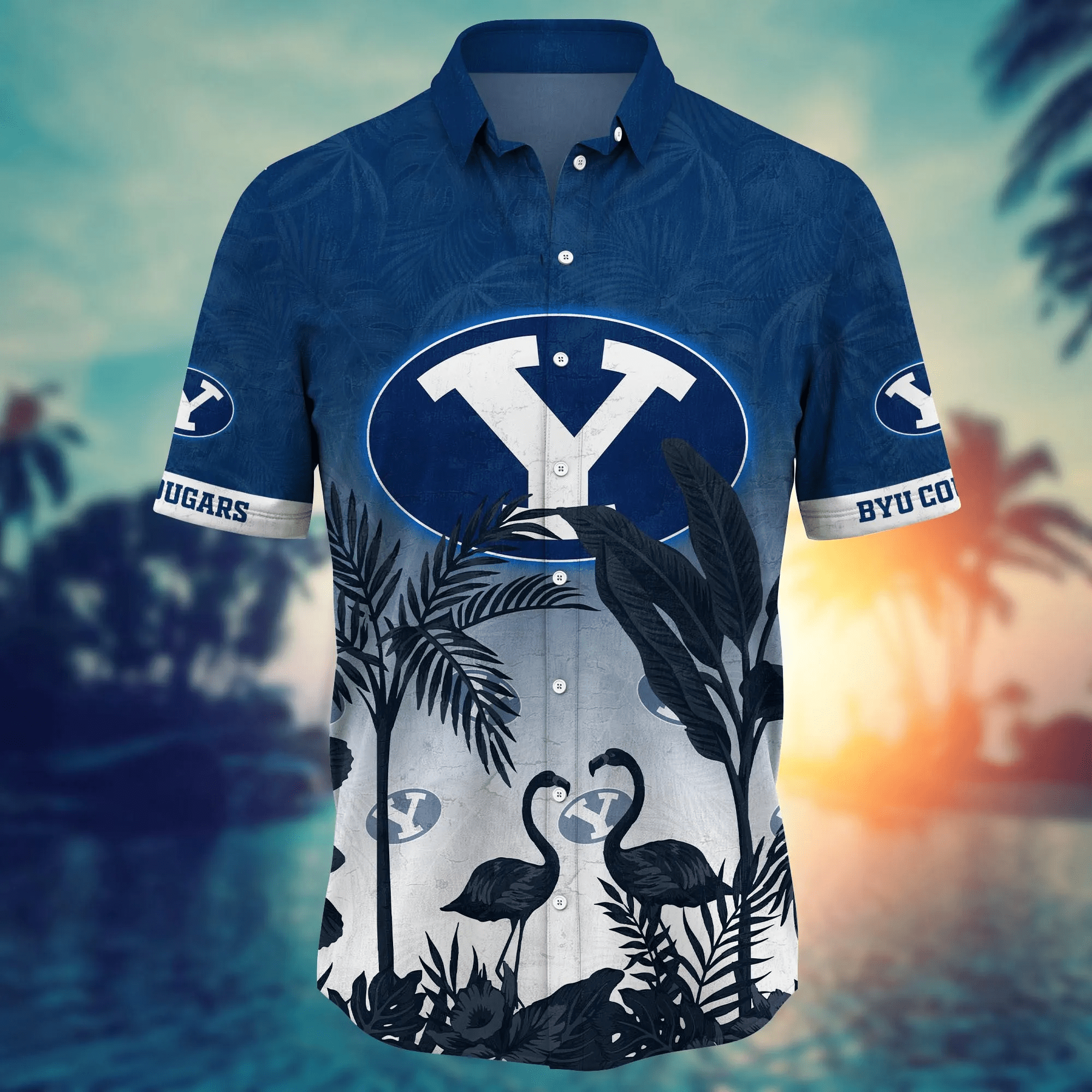 Byu Cougars NCAA Hawaiian Shirt Midsummertime Aloha Shirt Byu Cougars NCAA Hawaiian Shirt Midsummertime Aloha Shirt