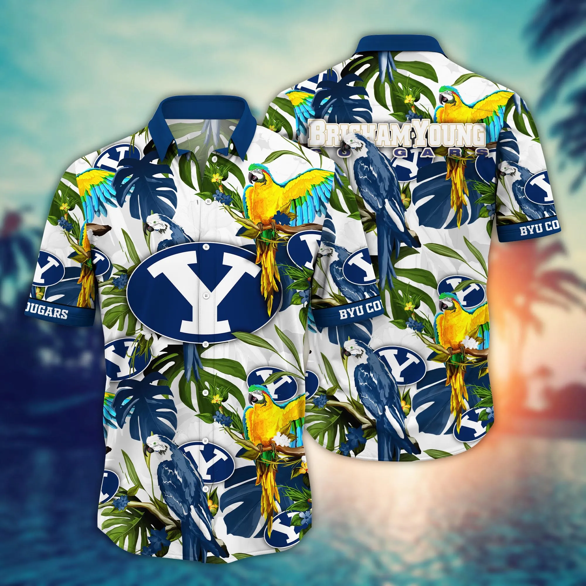 Byu Cougars NCAA Hawaiian Shirt Pool Partiestime Aloha Shirt