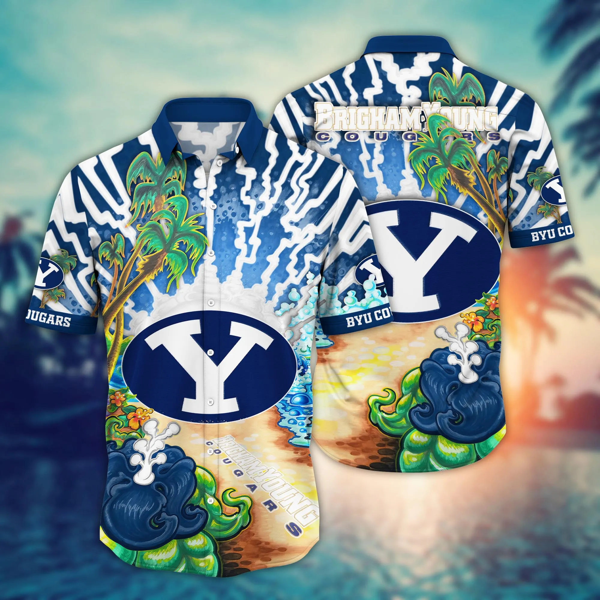 Byu Cougars NCAA Hawaiian Shirt Sunlighttime Aloha Shirt