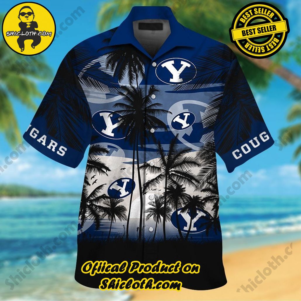 Byu Cougars Tropical Short Sleeve Button Up Tropical Shirt Hawaiian Shirt